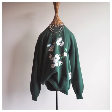 90s floral bird print sweatshirt