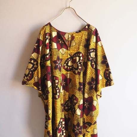 vintage african batik kaftan dress