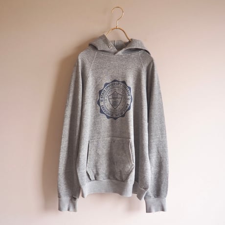 70〜80s "ARTEX" college print sweatshirt parka