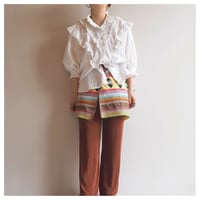 vintage folk embroidered ruffle blouse