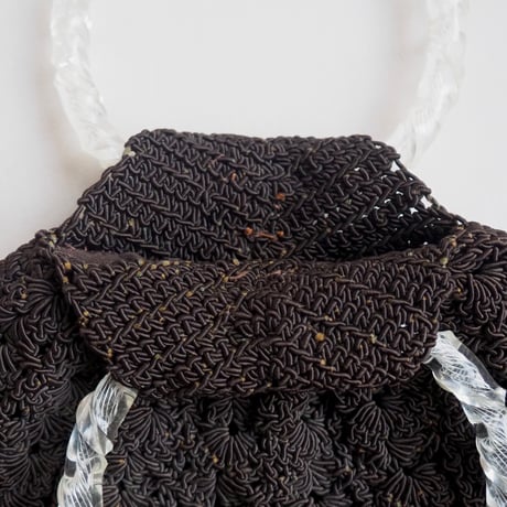 40〜50s lucite crochet woven mini bag  (BK)