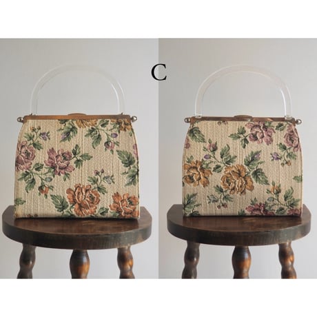 60s "L&M" convertible floral tapestry bag