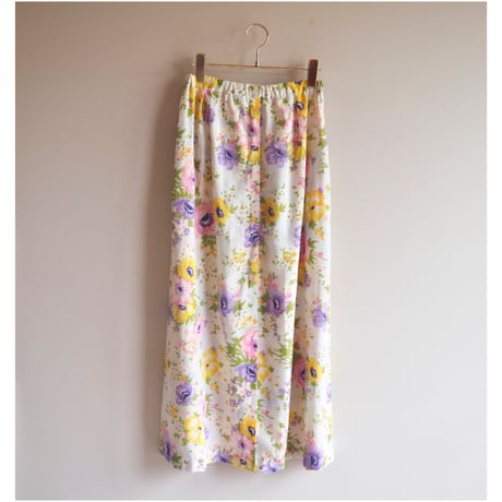 70〜80s floral easy maxi skirt