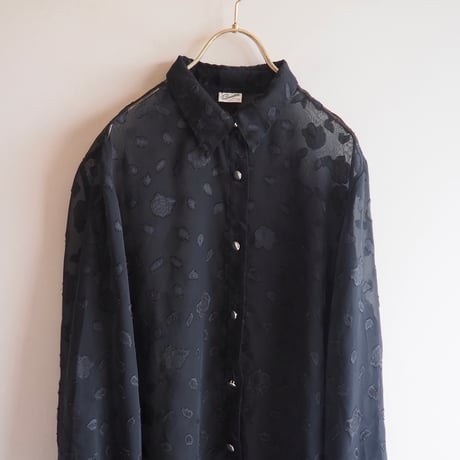"Primavera" floral sheer oversized blouse