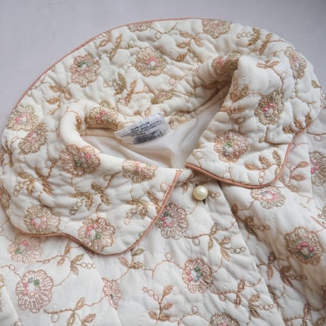 50〜60s "Lyn Delle" floral embroidered quilt coat