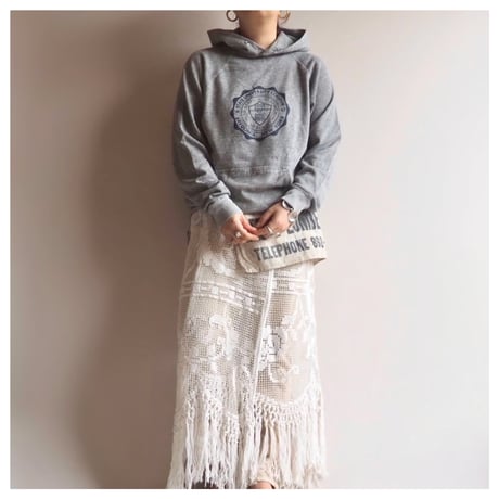 70〜80s "ARTEX" college print sweatshirt parka