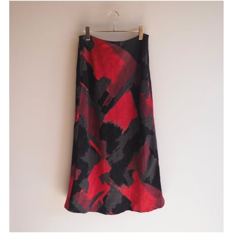 "inco" abstract flare maxi skirt