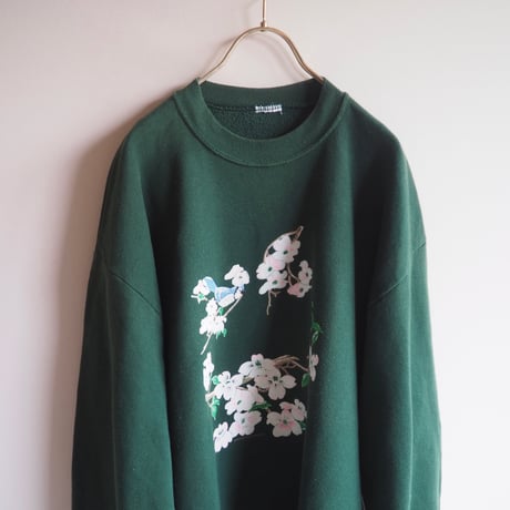 90s floral bird print sweatshirt