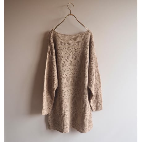 vintage oversized zig zag design sweater