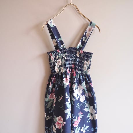 70〜80s floral strap midi dress