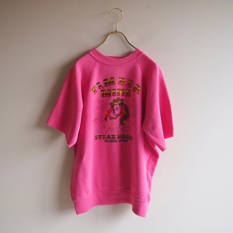 80〜90s cut off s/s print sweatshirt