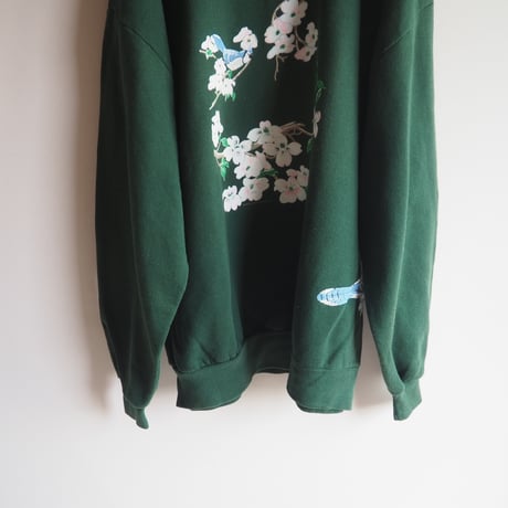 90s floral bird print sweatshirt