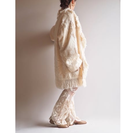 vintage special fringe chenille coat