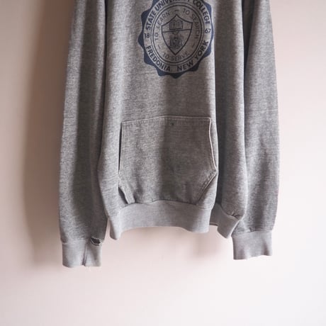 70〜80s "ARTEX" college print sweatshirt parka