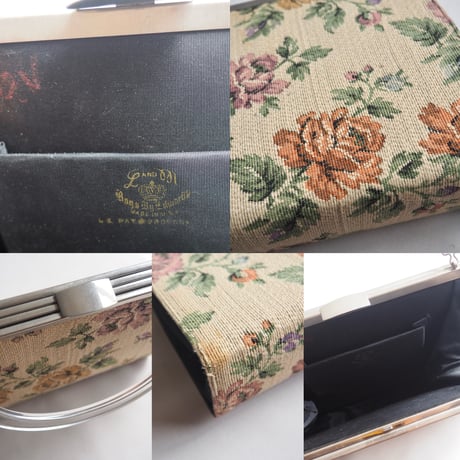 60s "L&M" convertible floral tapestry bag