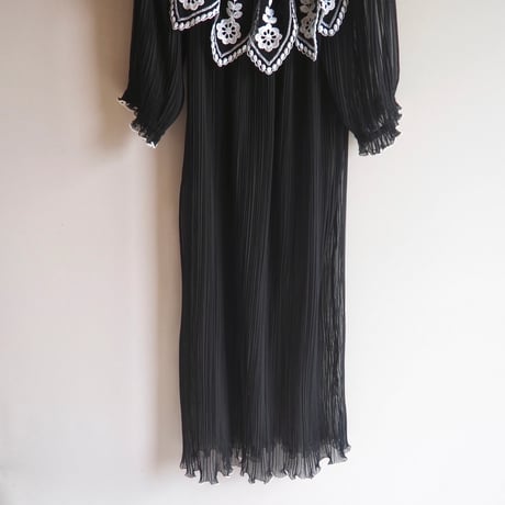 70〜80s "michael maiello For Pat Richards" pleated design dress