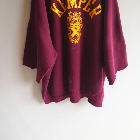 80s "DISCUS Athletic" damage cut off print sweatshirt
