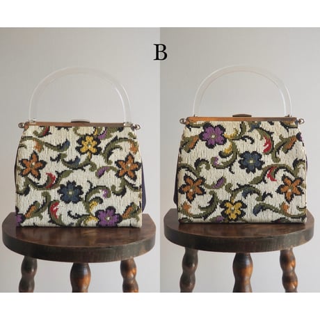 60s "L&M" convertible floral tapestry bag