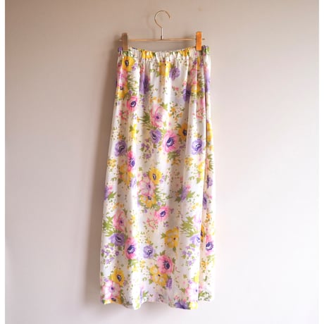 70〜80s floral easy maxi skirt