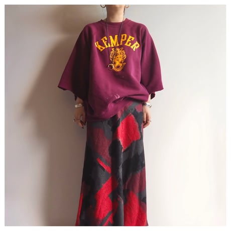 80s "DISCUS Athletic" damage cut off print sweatshirt