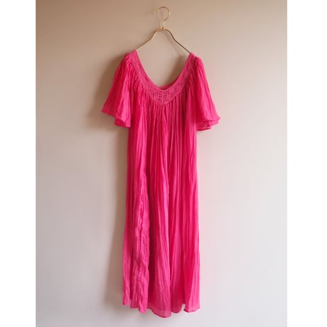 vintage pleated gather midi dress