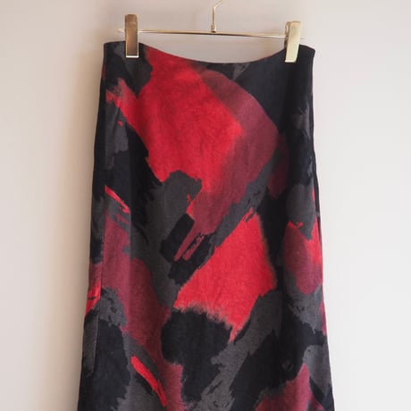 "inco" abstract flare maxi skirt