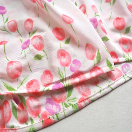 70〜80s flare sleeve floral house maxi dress