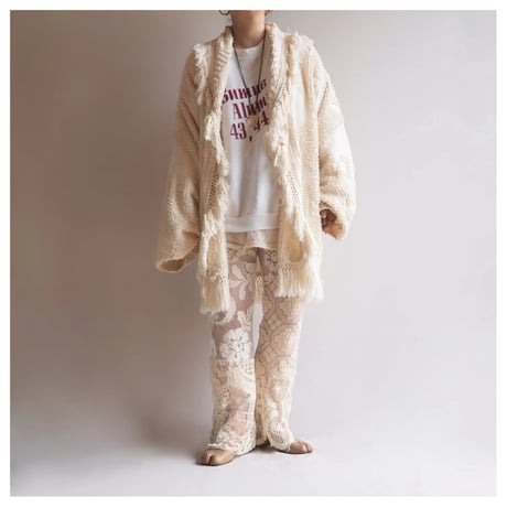 vintage special fringe chenille coat