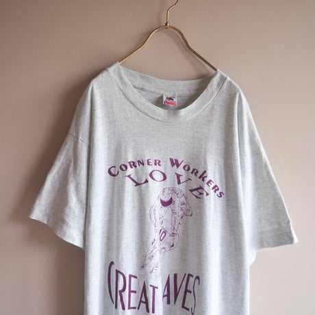 90s "Fruit Of The Loom" print tee (LGY×PU)
