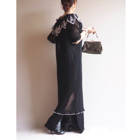 70〜80s "michael maiello For Pat Richards" pleated design dress