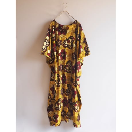 vintage african batik kaftan dress