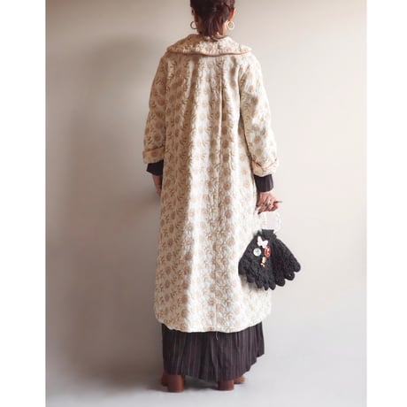 50〜60s "Lyn Delle" floral embroidered quilt coat