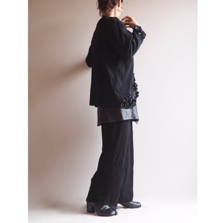 "PLEASE" leather wrap skirt