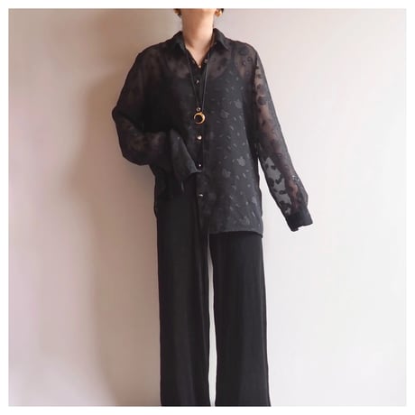 "Primavera" floral sheer oversized blouse