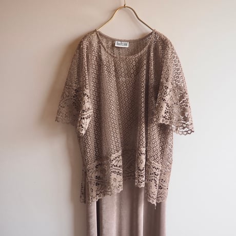 "NINA PICCALINO" lace blouse & sleeveless maxi dress