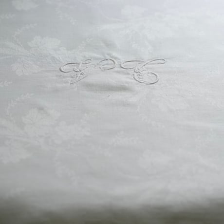 フランス ダマスク タオル 手刺繍 イニシャル 豊穣の喜び とても綺麗な状態です。