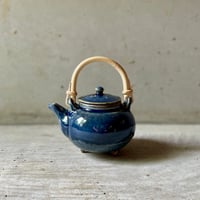 穂生窯　ミニ土瓶（呉須釉）