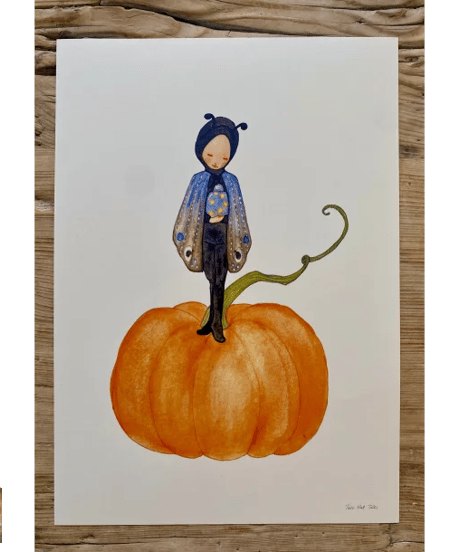 アートポスターA4・かぼちゃとモス/  Tall Hat Tales・トールハットテールズ
