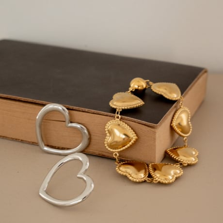 Big love heart silver 316L