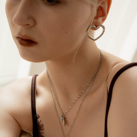 Big love heart silver 316L