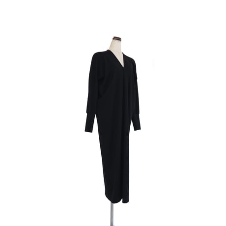 divka ディウカ  MANTECO Recycled Cotton Milano Rib V-neck Draped Dress