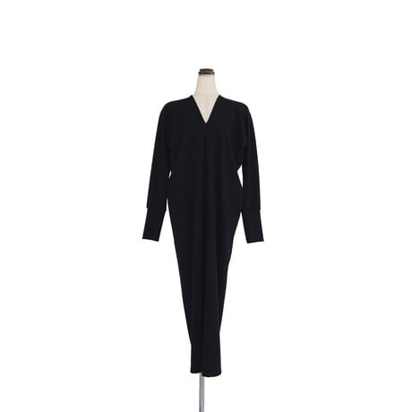 divka ディウカ  MANTECO Recycled Cotton Milano Rib V-neck Draped Dress