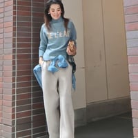 ロゴジャガード スタンドネックニットプルオーバー