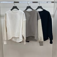裏毛×ボアスリーブプルオーバー