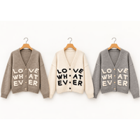 レタリングカーディガン　LOVEWHATEVER
