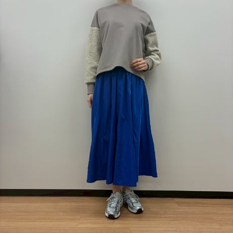 裏毛×ボアスリーブプルオーバー