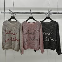3G リネンテープ ロゴ刺繍ラメ プルオーバー