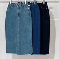 ボアポケット付きデニムロングスカート