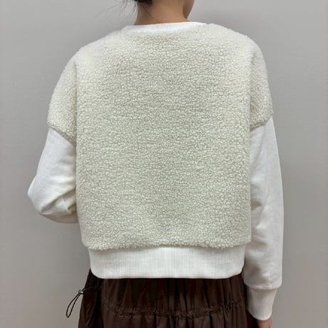裏毛×バッグボアプルオーバー