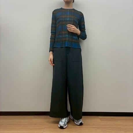 エステルストライプワイドパンツ